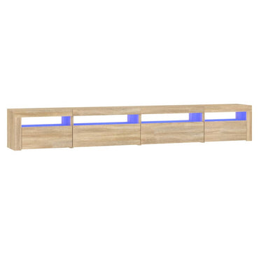 Meuble TV vidaXL avec lumières LED chêne Sonoma 270x35x40 cm