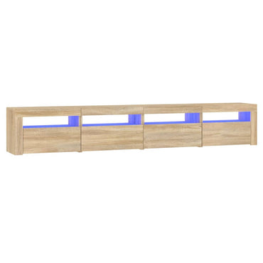 Meuble TV vidaXL avec lumières LED chêne Sonoma 240x35x40 cm