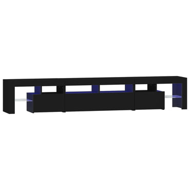 vidaXL Meuble TV avec lumières LED Noir 230x36,5x40 cm