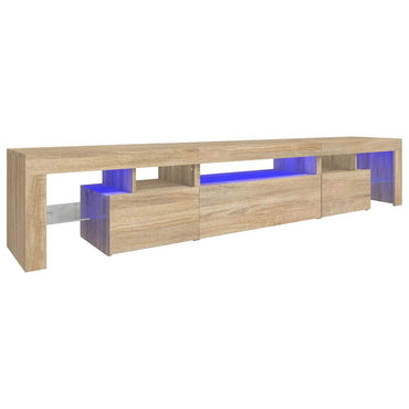 vidaXL Meuble TV avec lumières LED chêne Sonoma 215x36,5x40 cm