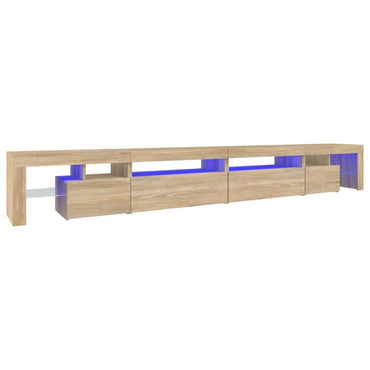 vidaXL Meuble TV avec lumières LED chêne Sonoma 290x36,5x40 cm