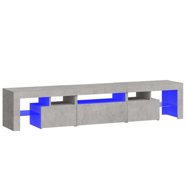 Meuble TV vidaXL avec lumières LED gris béton 200x36,5x40 cm