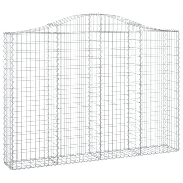 vidaXL Gabionenkorb mit Hochbogen 200x30x140/160 cm, Fer galvanisé