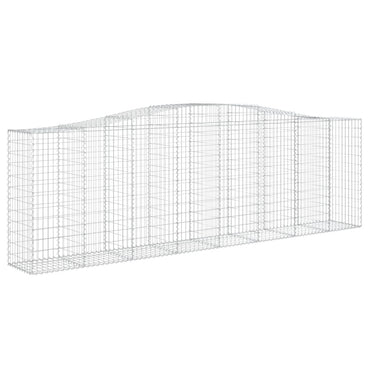 vidaXL Gabionenmauer mit Bogen 400x50x120/140 cm, en fer galvanisé