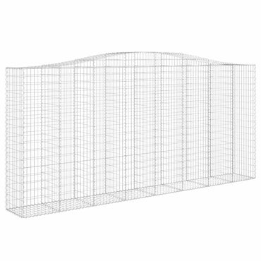 vidaXL Gabionenwand mit hohem Bogen 400x50x180/200 cm, fer galvanisé