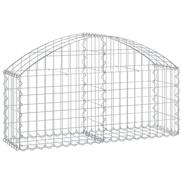 vidaXL Gabione mit Hochbogen 100x30x40/60 cm Verzinktes Eisen