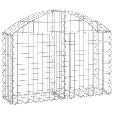 vidaXL Gabione mit Hochbogen 100x30x60/80 cm Verzinktes Eisen