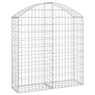 vidaXL Gabione mit Hochbogen 100x30x100/120 cm Verzinktes Eisen
