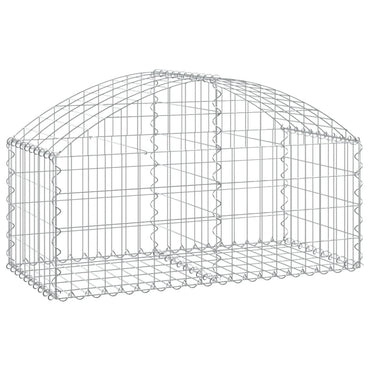 vidaXL Gabione mit Hochbogen 100x50x40/60 cm Verzinktes Eisen