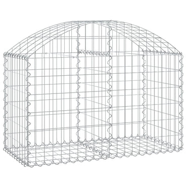 vidaXL Gabione mit Hochbogen 100x50x60/80 cm Verzinktes Eisen