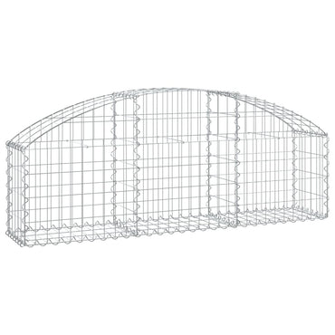 vidaXL Gabionenkorb mit hohem Bogen, 150x30x40/60 cm, en fer galvanisé