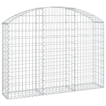 vidaXL Gabione mit Hochbogen 150x30x100/120 cm Verzinktes Eisen