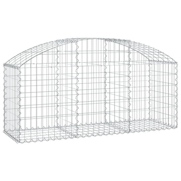 vidaXL Gabione mit Hochbogen 150x50x60/80 cm Verzinktes Eisen