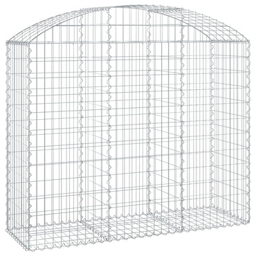 vidaXL Gabionenkorb mit hoher Wölbung 150x50x120/140 cm, aus verzinktem Eisen