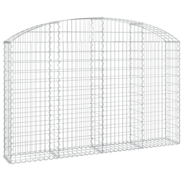 vidaXL Gabionenkorb mit hoher Wölbung 200x30x120/140 cm, verzinktes Eisen