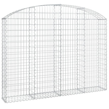 vidaXL Gabionenkorb mit Hochbogen 200x30x140/160 cm, Fer galvanisé