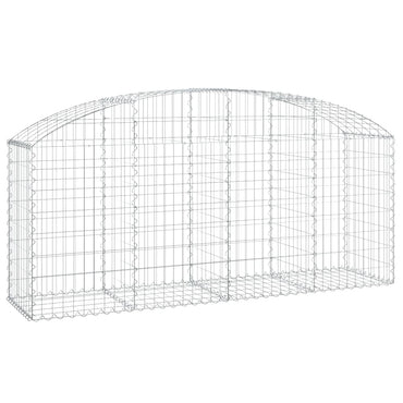 vidaXL Gabionenkorb mit Hochbogen 200x50x80/100 cm Fer galvanisé