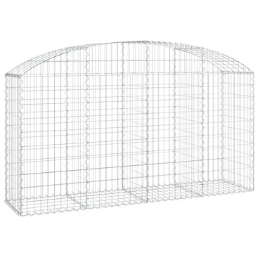 vidaXL Gabione mit Hochbogen 200x50x100/120 cm Verzinktes Eisen