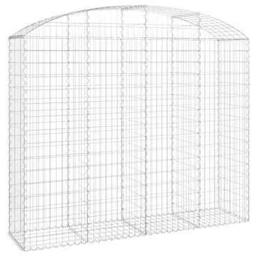 vidaXL Gabione mit Hochbogen 200x50x160/180 cm Verzinktes Eisen