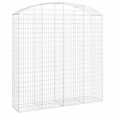 vidaXL Gabione mit Hochbogen 200x50x200/220 cm Verzinktes Eisen