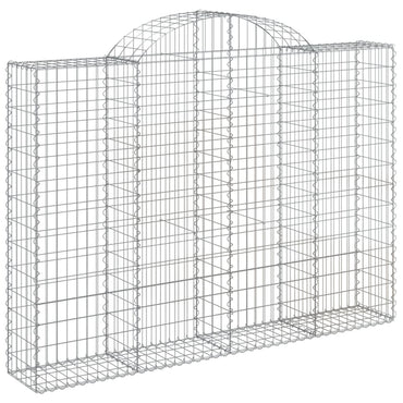 vidaXL Gabione mit Hochbogen 200x30x140/160 cm Verzinktes Eisen