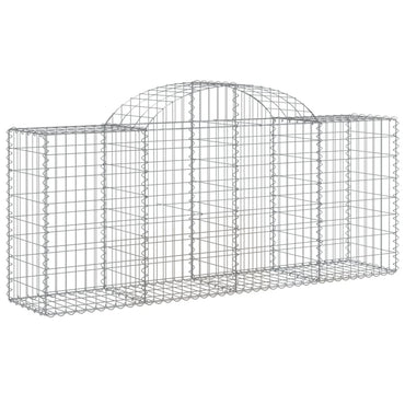 vidaXL Gabione mit Hochbogen 200x50x80/100 cm Verzinktes Eisen