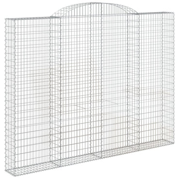 vidaXL Gabione mit Hochbogen 300x30x220/240 cm Verzinktes Eisen