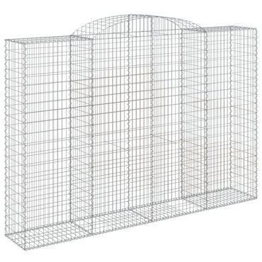 vidaXL Gabionenkorb mit Hochbogen 300 x 50 x 200/220 cm, en fer galvanisé