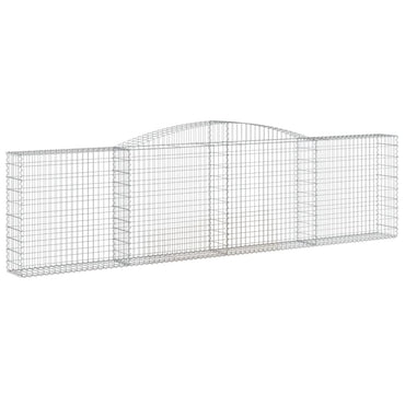 vidaXL Gabionenmauer mit Hochbogen 400 x 30 x 100/120 cm en fer galvanisé