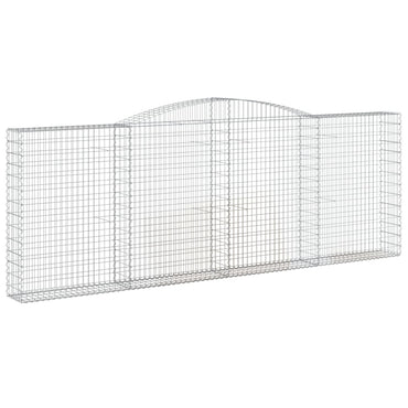 vidaXL Gabionenkorb mit hoher Wölbung 400x30x140/160 cm aus verzinktem Eisen