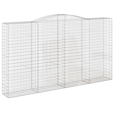 vidaXL Gabione mit Hochbogen 400x50x220/240 cm Verzinktes Eisen