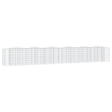 vidaXL Carré potager en gabions avec arche haute 600x50x100 cm Fer galvanisé