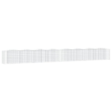 vidaXL Carré potager en gabion avec arceau 800x50x100 cm Fer galvanisé