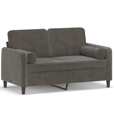 vidaXL 2-Sitzer-Sofa mit Kissen Dunkelgrau 120 cm Samt