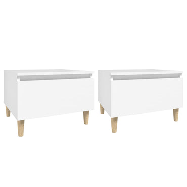 vidaXL Tables d'appoint 2 pcs Blanc 50x46x35 cm Bois d'ingénierie