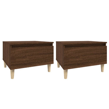 vidaXL Tables d'appoint 2 pcs Chêne marron 50x46x35 cm Bois d'ingénierie