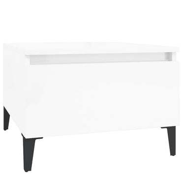 vidaXL Table d'appoint blanc brillant 50x46x35 cm en bois d'ingénierie