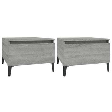 vidaXL Tables d'appoint 2 pcs Gris Sonoma 50x46x35 cm Bois d'ingénierie