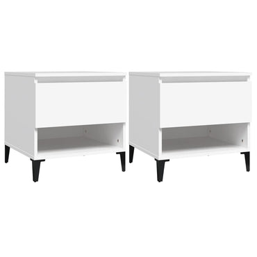 vidaXL Tables d'appoint 2 pcs Blanc 50x46x50 cm Bois d'ingénierie