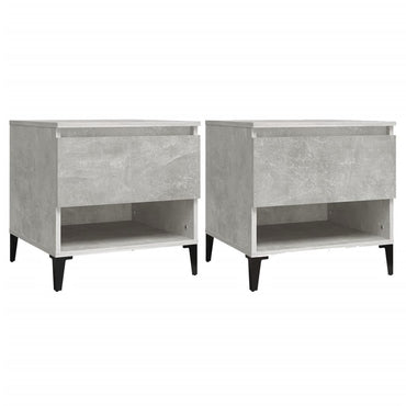 vidaXL Tables d'appoint 2 pcs Gris béton 50x46x50 cm Bois d'ingénierie