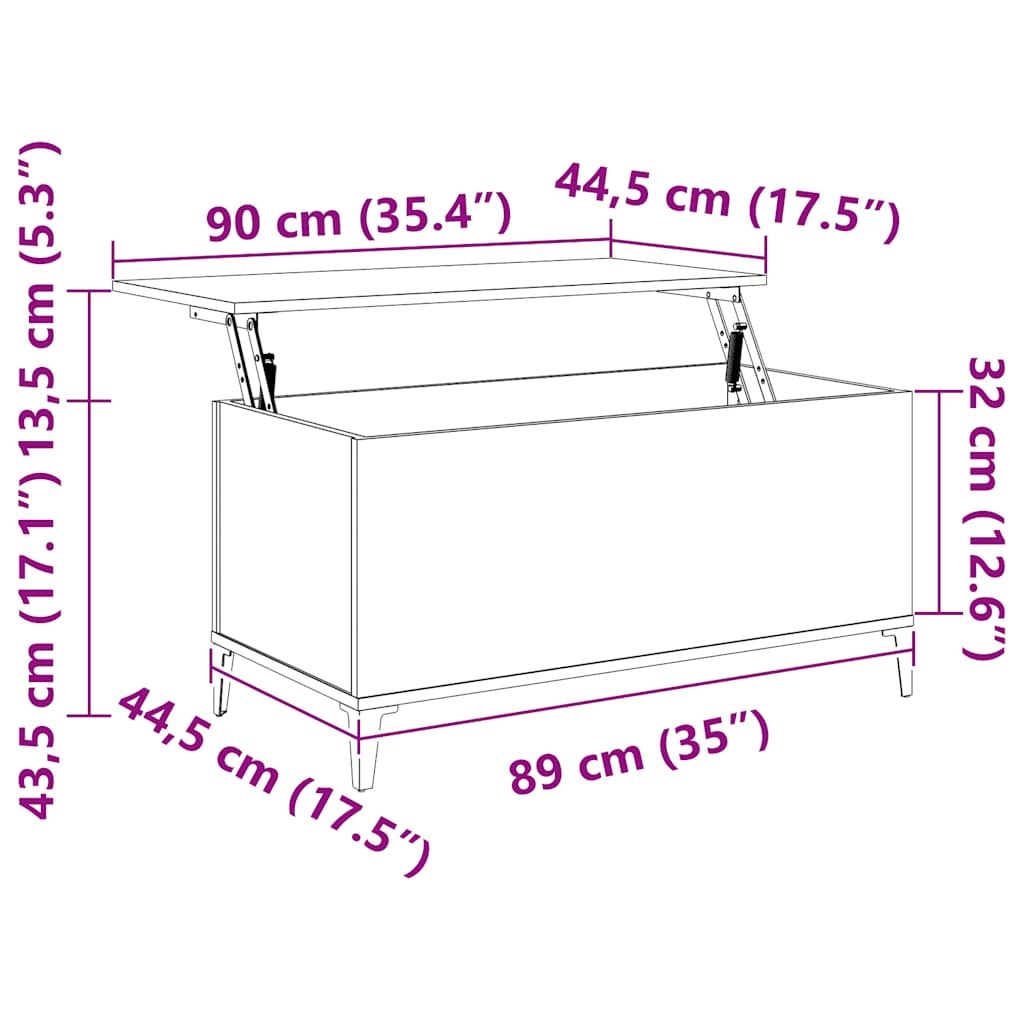 vidaXL Couchtisch Hochglanz-Weiß 90x44,5x45 cm Holzwerkstoff