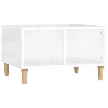 vidaXL Table basse Blanc brillant 60x50x36,5 cm Bois d'ingénierie