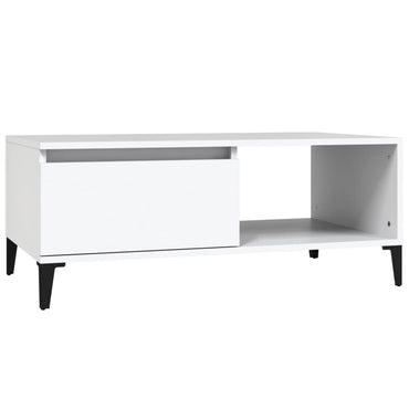 vidaXL Table basse blanche 90x50x36,5 cm en bois d'ingénierie