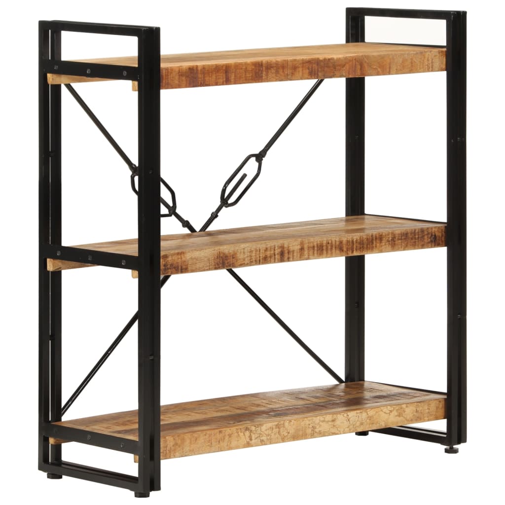 vidaXL Bücherregal 3 Fächer 77x30x80 cm Massivholz Mango und Eisen