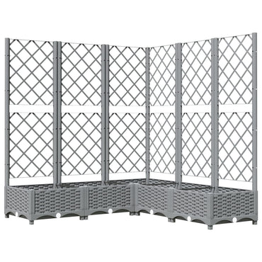 vidaXL Jardinière avec treillis gris clair 120x120x121,5 cm PP