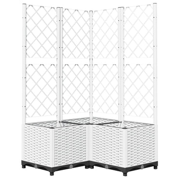 vidaXL Pflanzkübel mit Rankgitter Weiß 80x80x136 cm PP