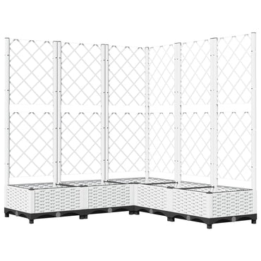 vidaXL Pflanzkübel mit Rankgitter Weiß 120x120x121,5 cm PP
