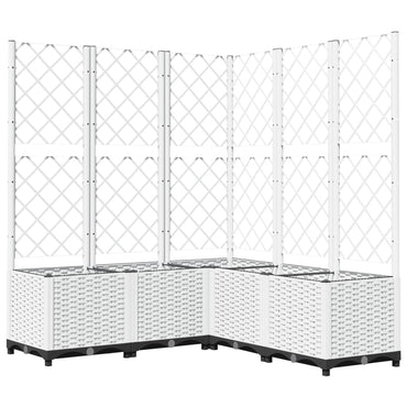 vidaXL Pflanzkübel mit Rankgitter Weiß 120x120x136 cm PP