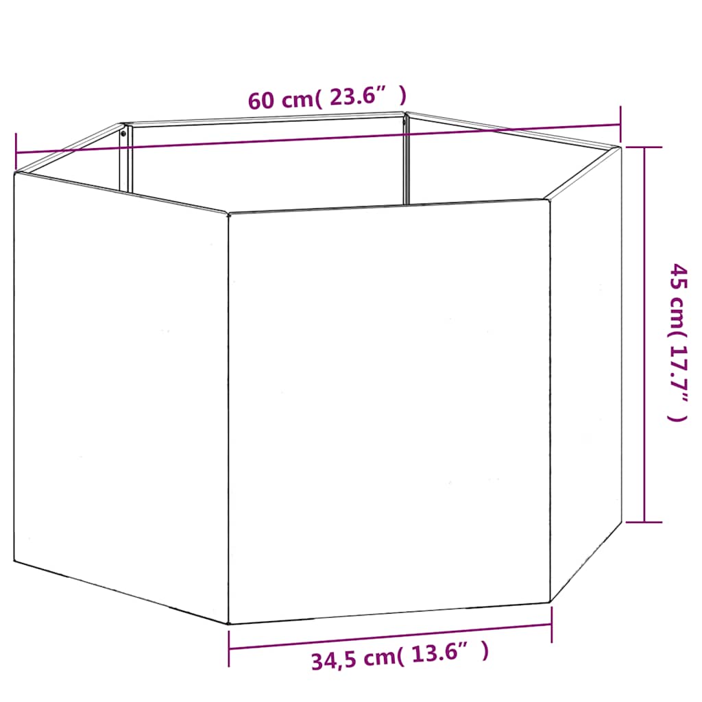 vidaXL Jardinière Rouille 60x60x45 cm Acier Corten