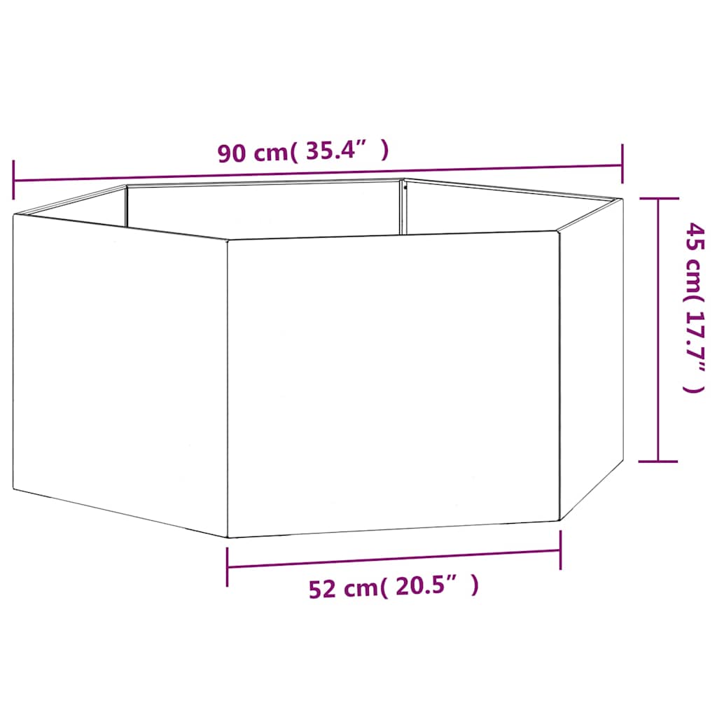 vidaXL Jardinière Rouille 90x90x45 cm Acier Corten